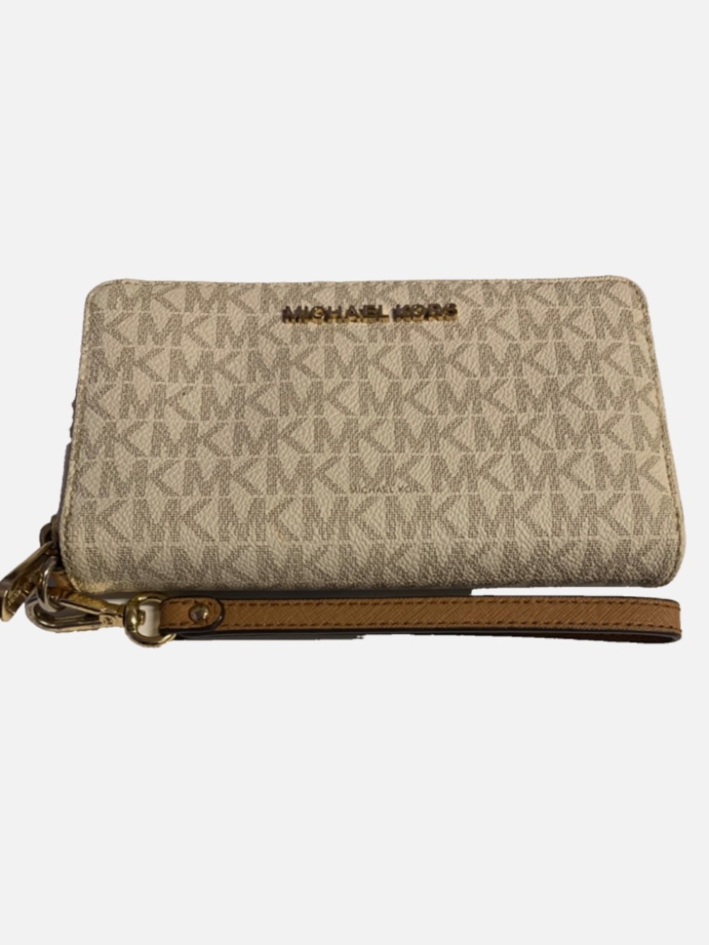 Michael Kors Jet Set Continental Travel Clutch Wristlet Wallet - Bright White